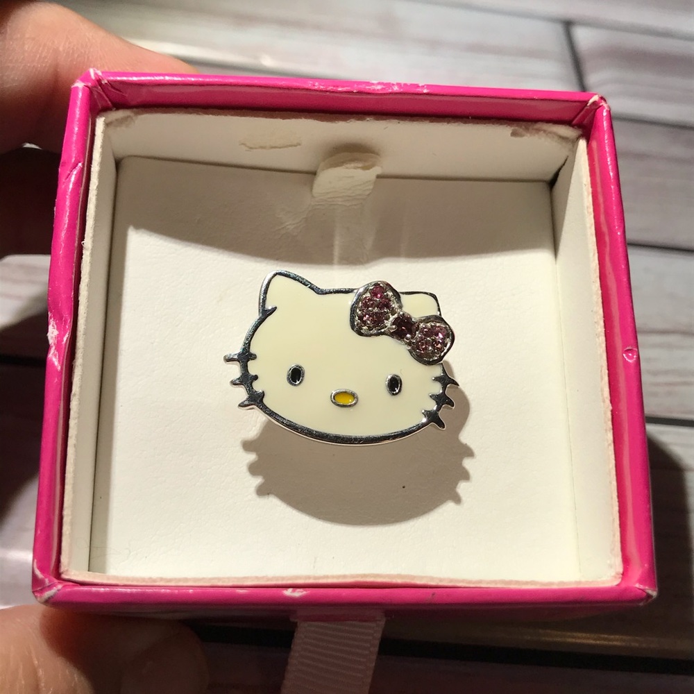 Hello Kitty Tourmaline Bow Sterling Silver Ring